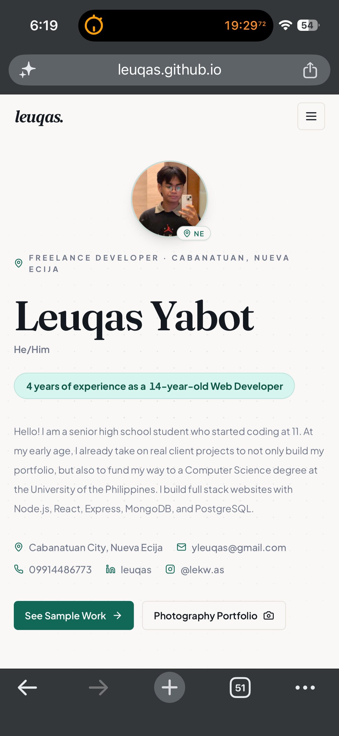 Leuqas portfolio website screenshot by leuqas
