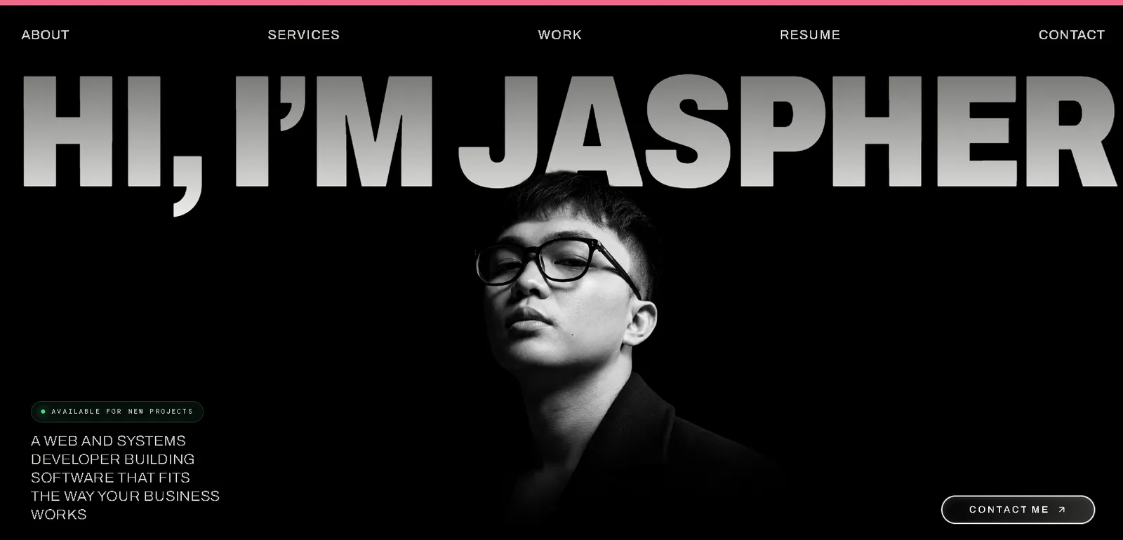 Personal portfolio portfolio website screenshot by jaspherultr4