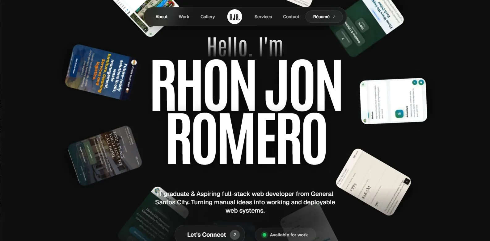 Aspiring Full Stack Developer portfolio screenshot