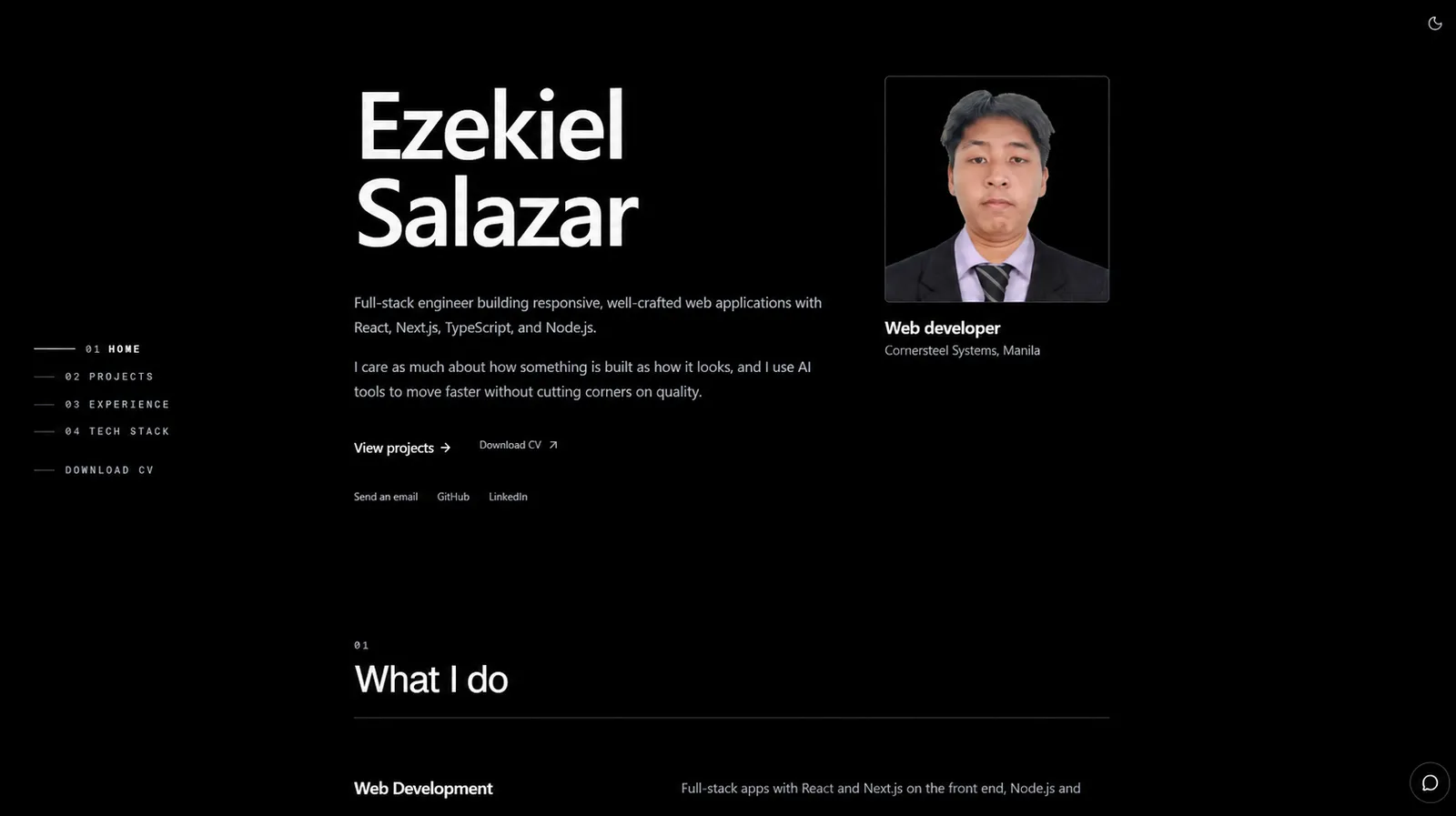 Ezekiel Salazar - Frontend Developer portfolio screenshot