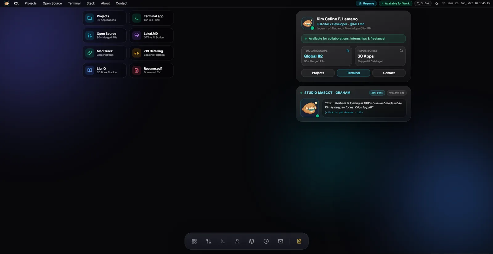 Ak-Lmn portfolio screenshot