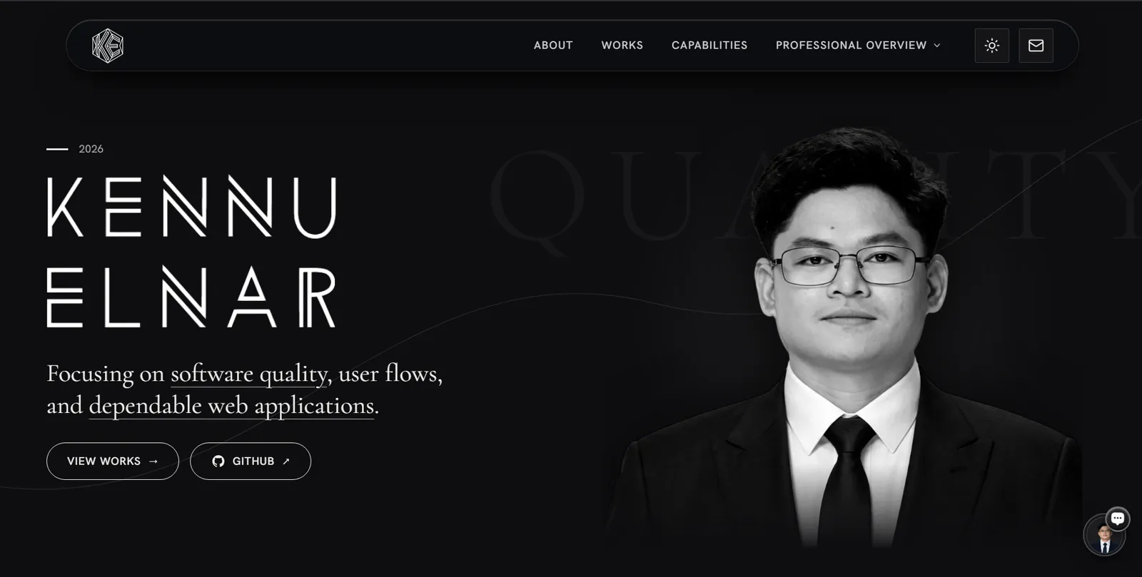 Kennu Elnar - Software Developer portfolio screenshot