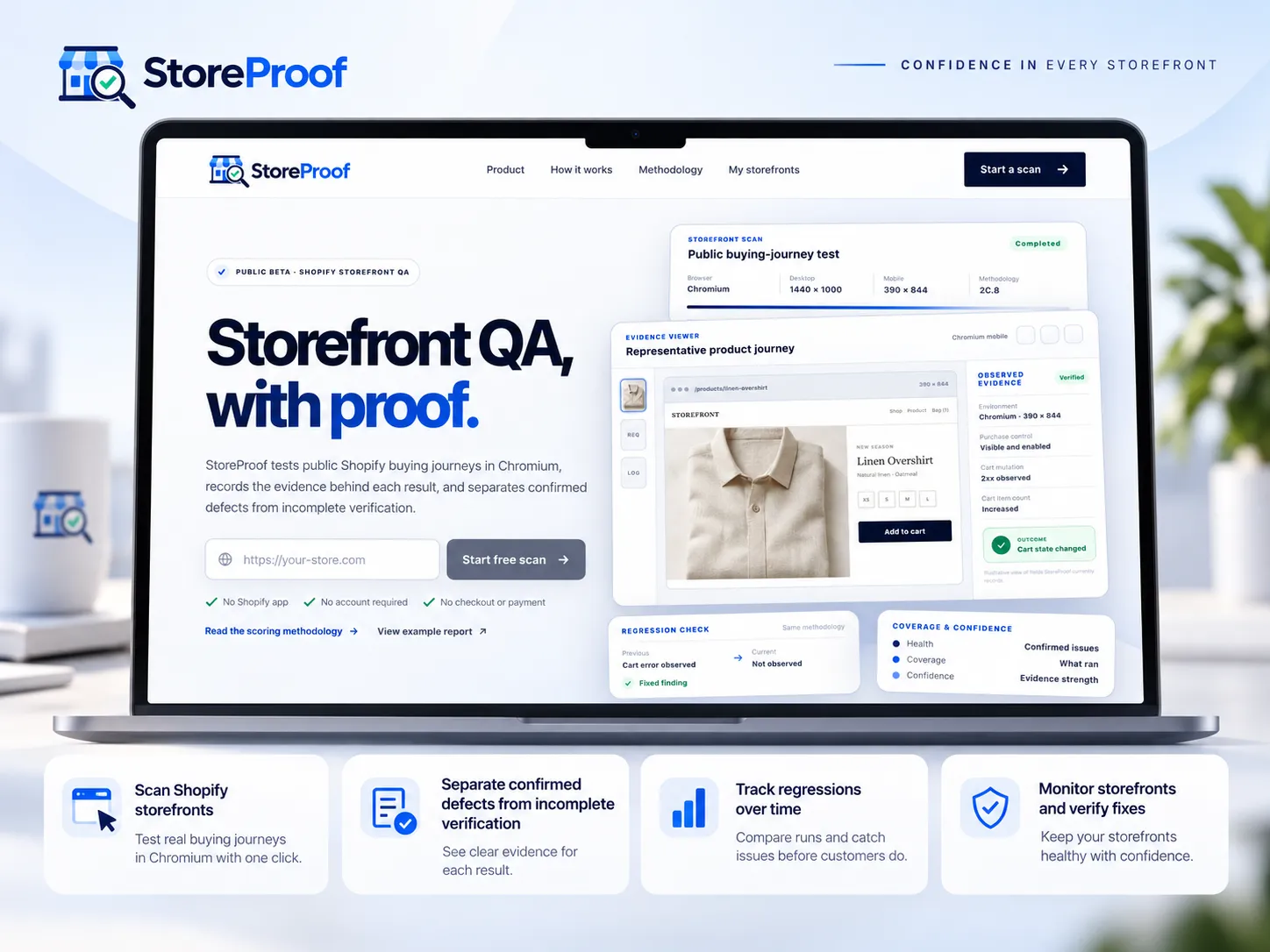Storeproof Automated Shopify Store QA portfolio screenshot